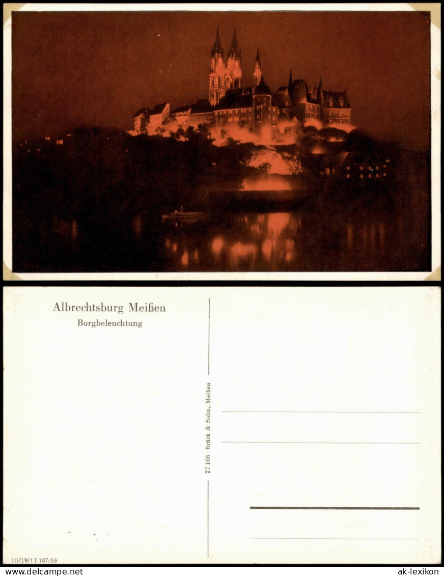 Ansichtskarte Meißen Schloss Albrechtsburg - Beleuchtung 1959 - Meissen