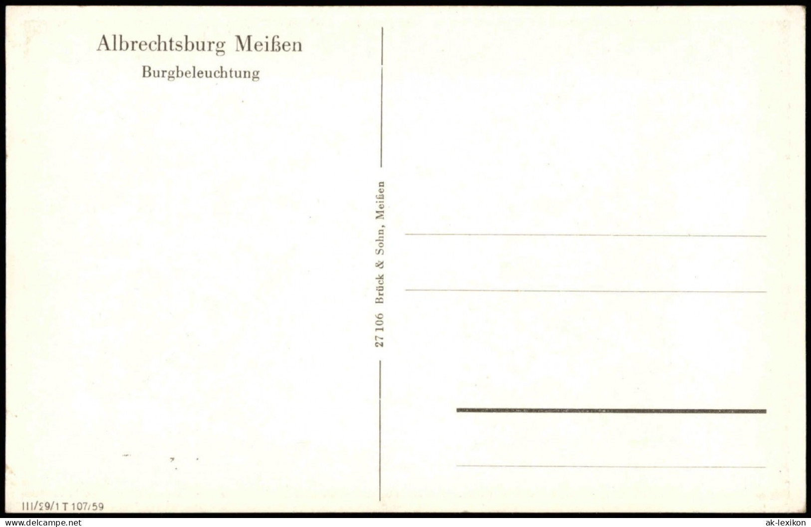 Ansichtskarte Meißen Schloss Albrechtsburg - Beleuchtung 1959 - Meissen