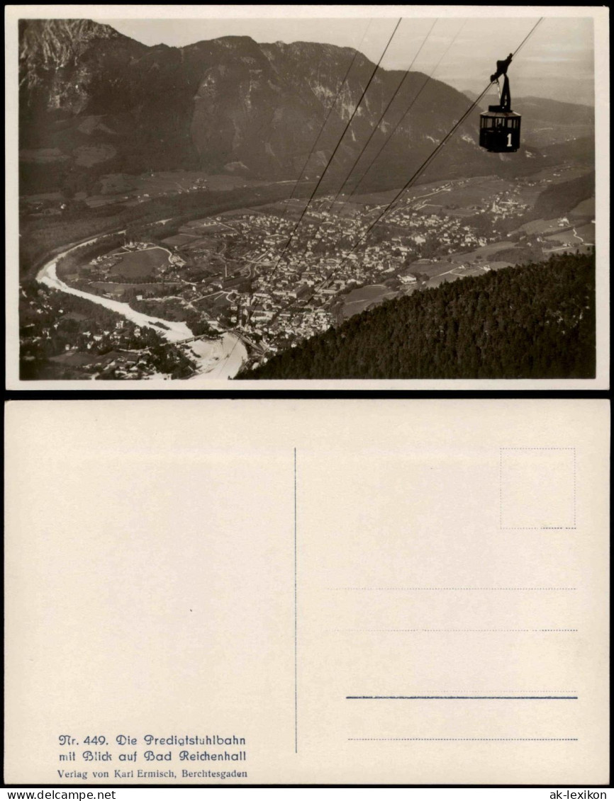 Ansichtskarte Bad Reichenhall Predigtstuhlbahn / Seilbahn - Stadt 1930 - Bad Reichenhall