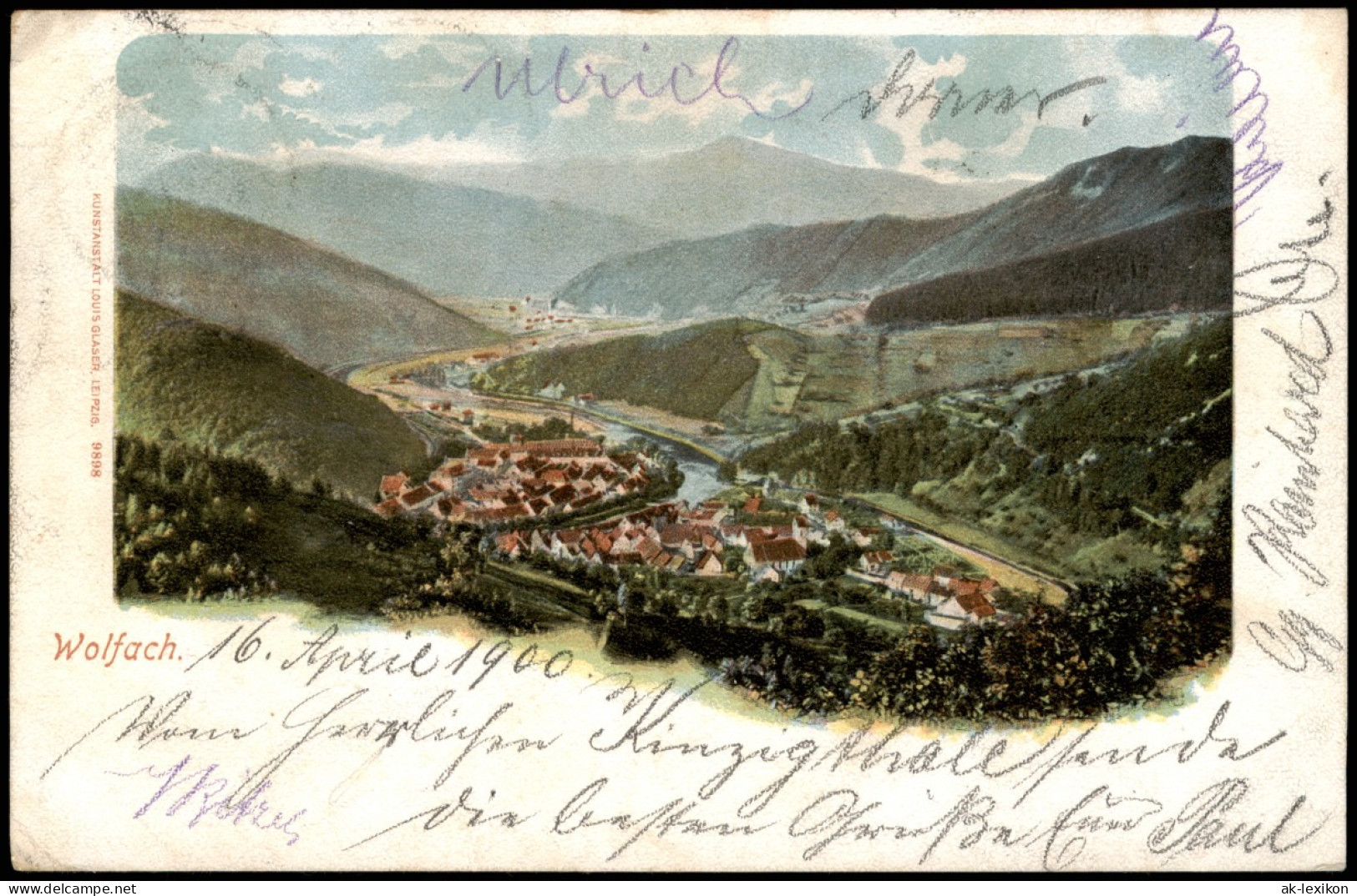 Ansichtskarte Wolfach (Schwarzwald) Blick Auf Die Stadt 1900 - Wolfach