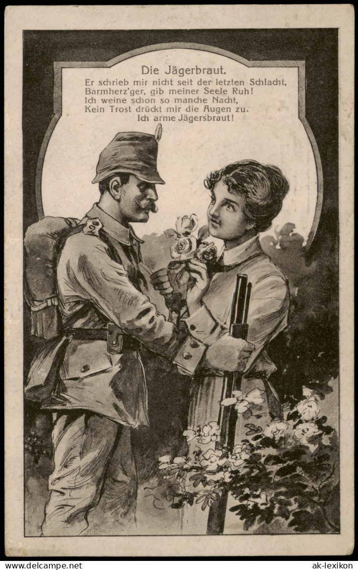 Ansichtskarte  Die Jägerbraut - Militaria WK1 Text 1918 - Oorlog 1914-18