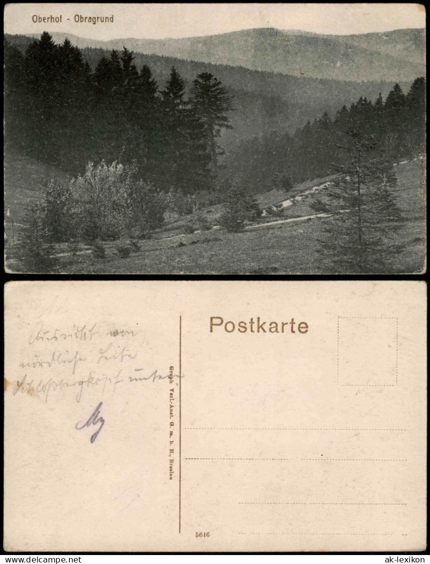 Ansichtskarte Oberhof (Thüringen) Obragrund 1912 - Oberhof