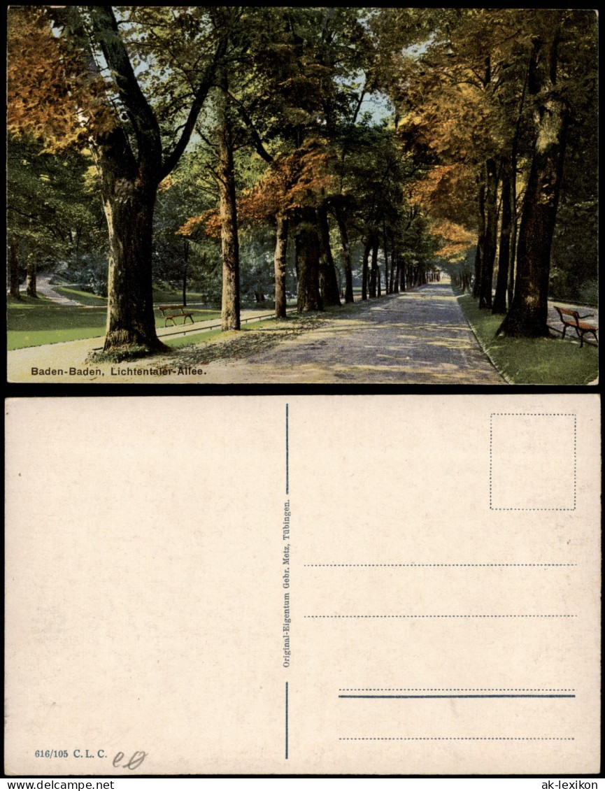 Ansichtskarte Baden-Baden Lichtentaler Allee 1913 - Baden-Baden