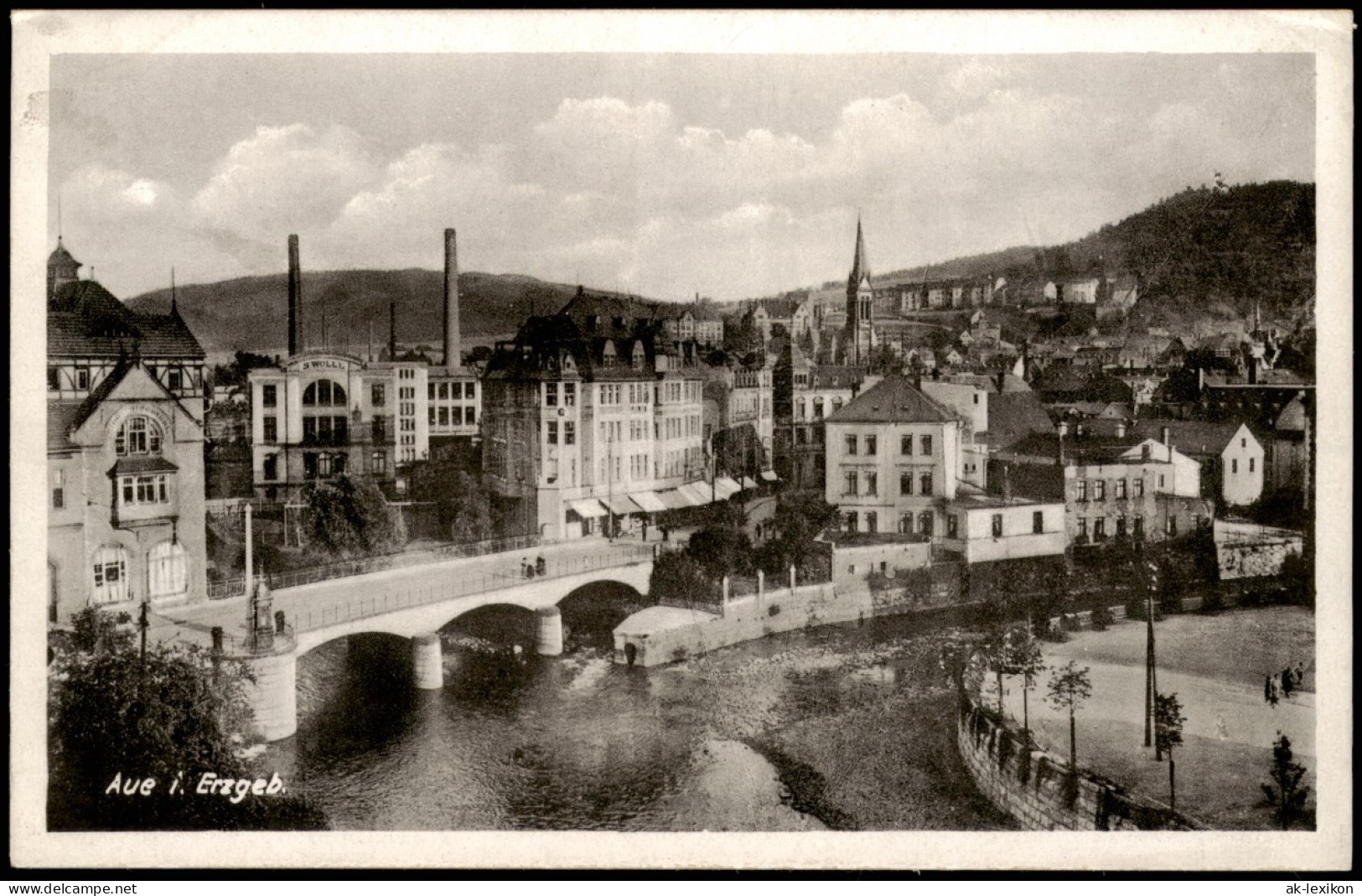 Ansichtskarte Aue (Erzgebirge) Stadtpartie - Fabriken 1953 - Aue