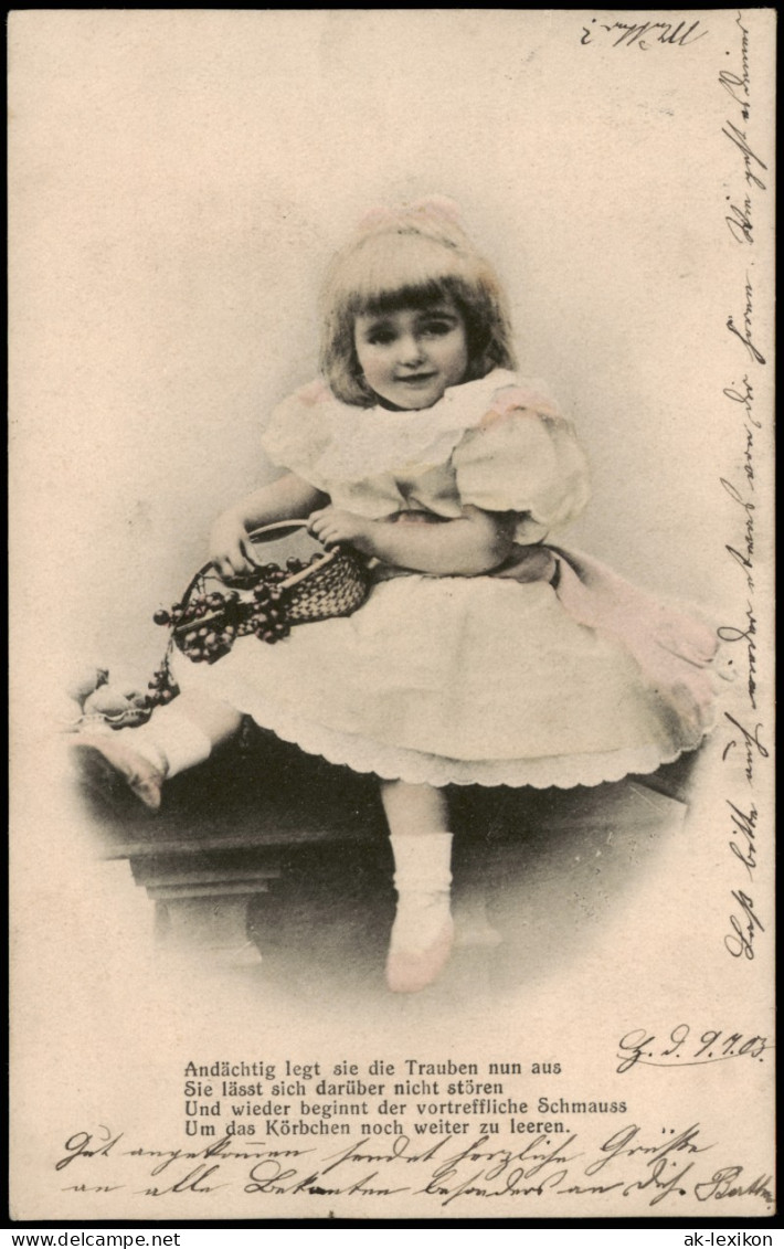 Ansichtskarte  Menschen/Soziales Leben - Kinder Mädchen Mit TRAUBENKORB 1903 - Portraits