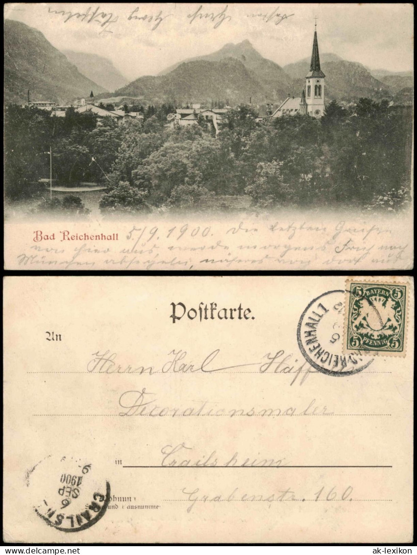Ansichtskarte Bad Reichenhall Stadtpartie 1900 - Bad Reichenhall