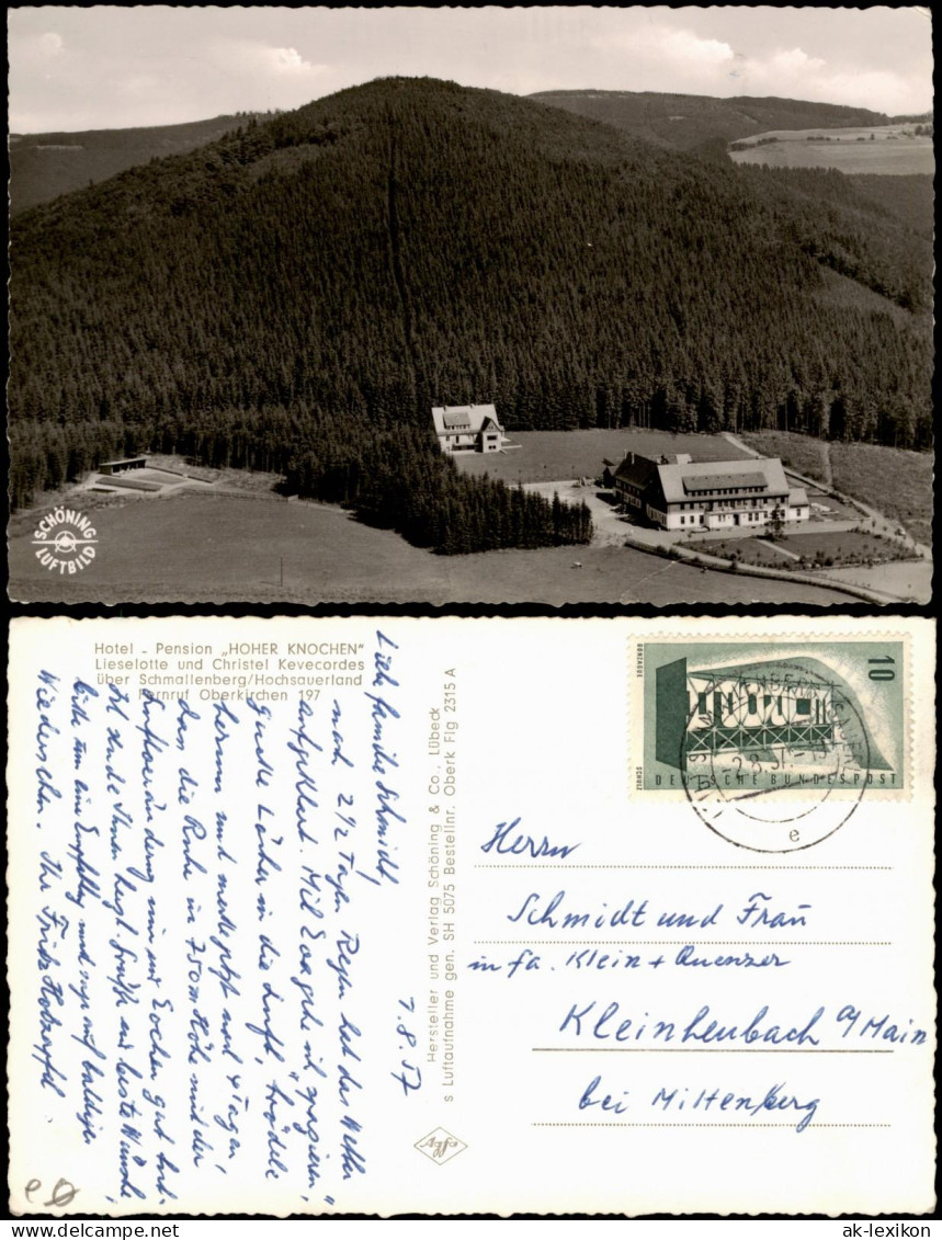 Ansichtskarte Oberkirchen-Schmallenberg Luftbild Hotel Hoher Knochen 1957 - Lindau A. Bodensee