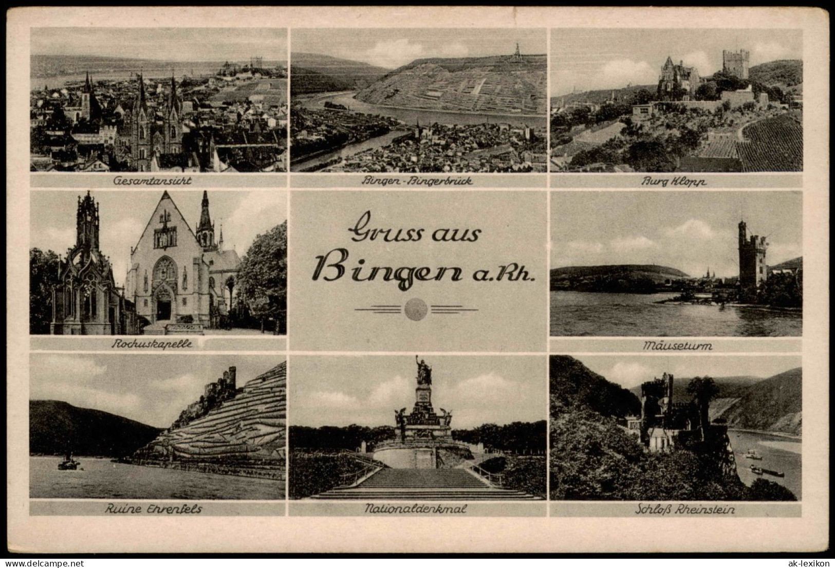 Ansichtskarte Bingen Am Rhein Totale, Denkmal, Burg Uvm 1936 - Bingen