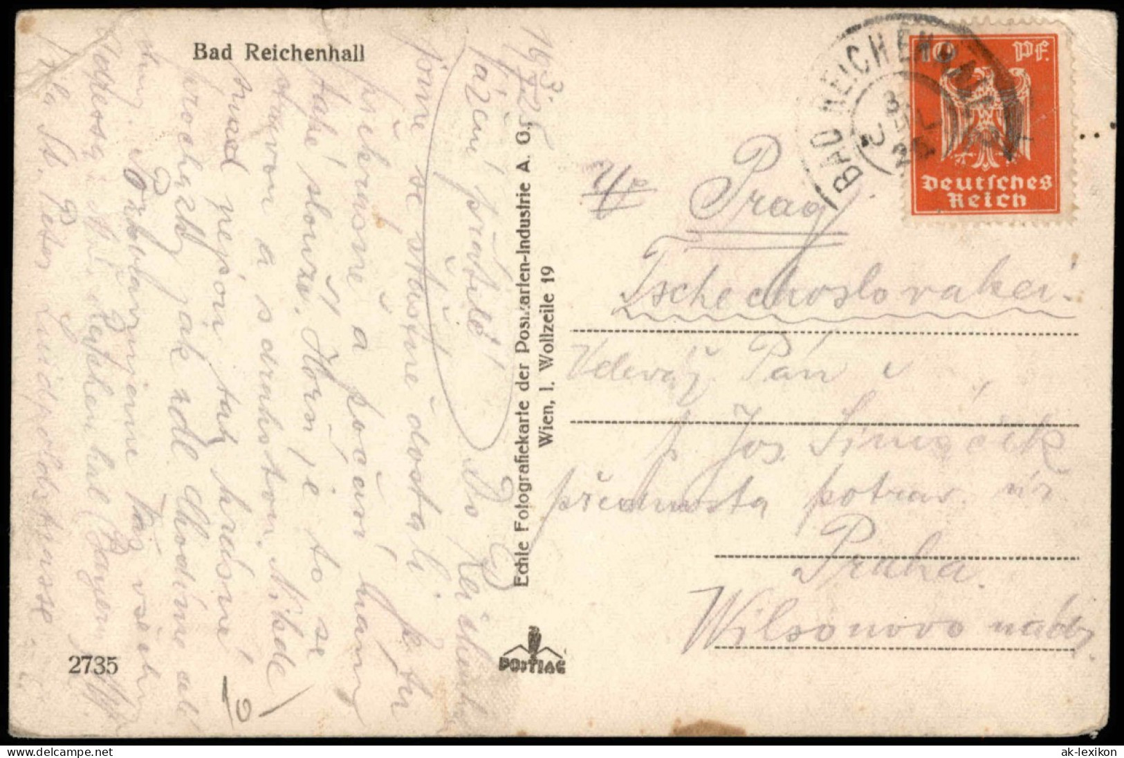 Ansichtskarte Bad Reichenhall Stadtpartie 1924 - Bad Reichenhall