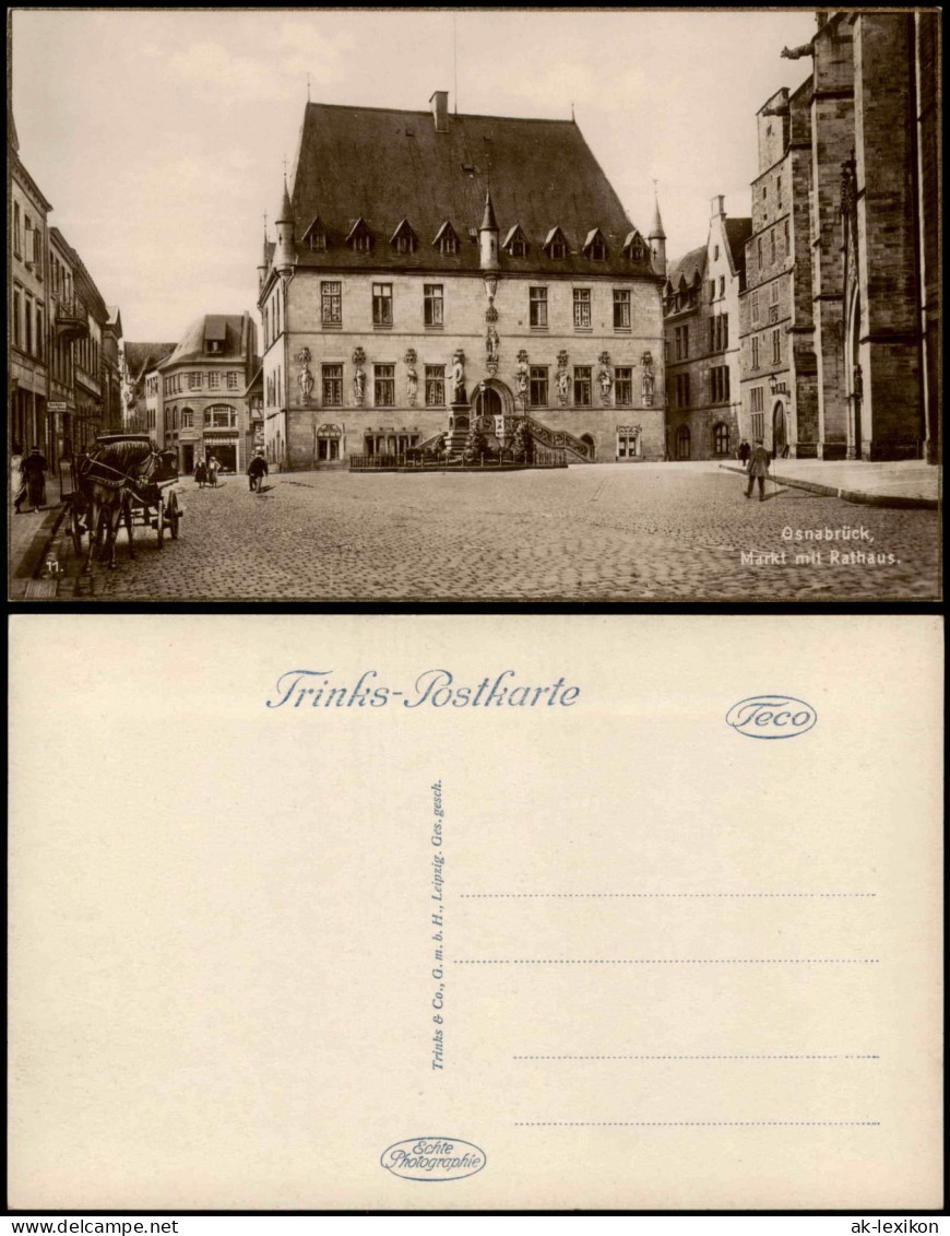 Ansichtskarte Osnabrück Markt, Pferdefuhrwerk 1926 - Osnabrück