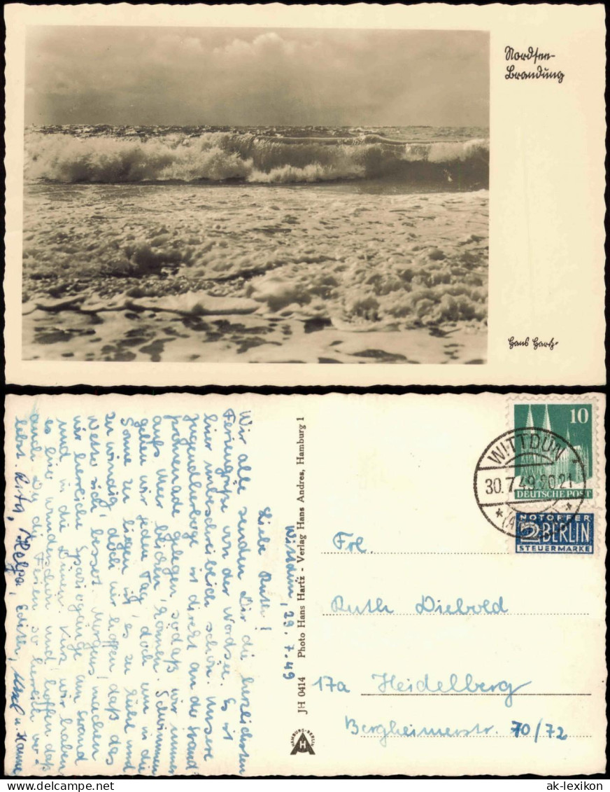 Ansichtskarte  Meer ::: Nordsee Brandung 1949 - Unclassified