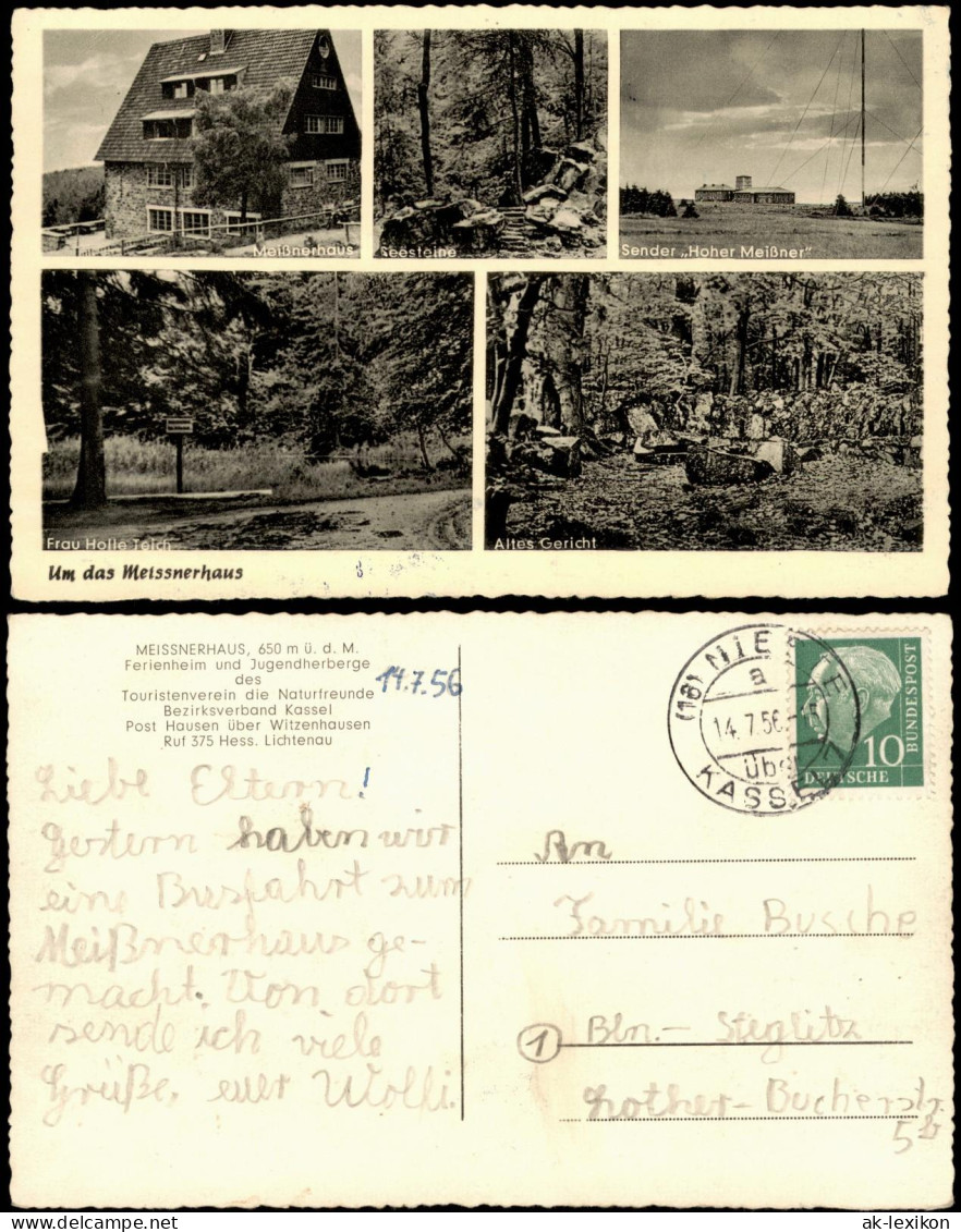 Witzenhausen Hausen Meissnerhaus, Sender 1956  Gel. Landpoststempel - Witzenhausen