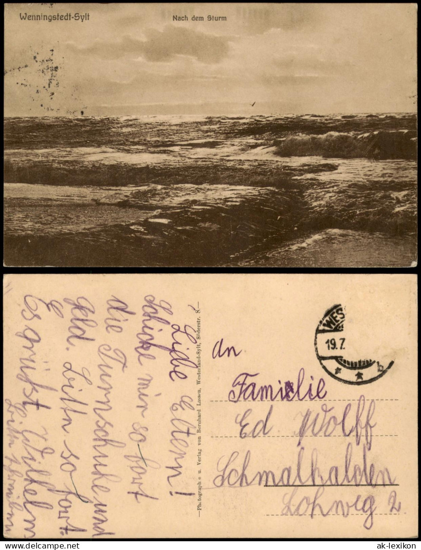 Ansichtskarte Wenningstedt-Braderup (Sylt) Nach Dem Sturm 1917 - Other & Unclassified