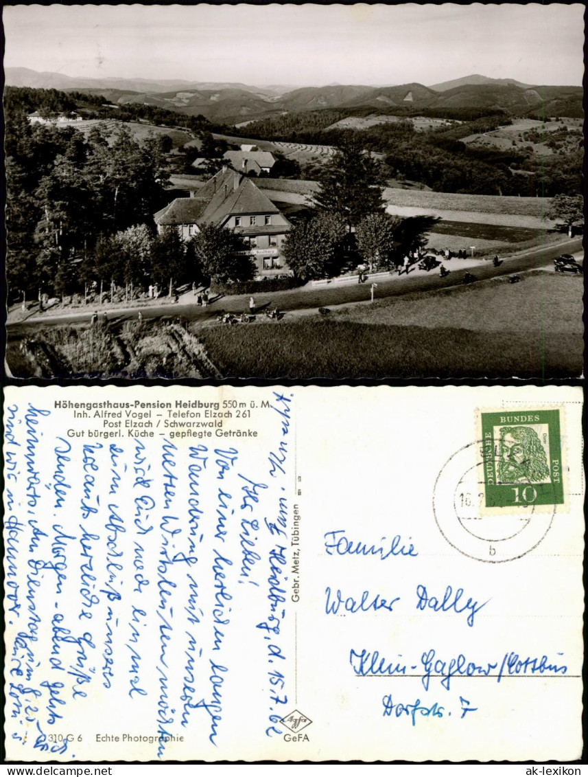 Ansichtskarte Elzach Pension Heidburg 550 M ü. M. 1963 - Elzach