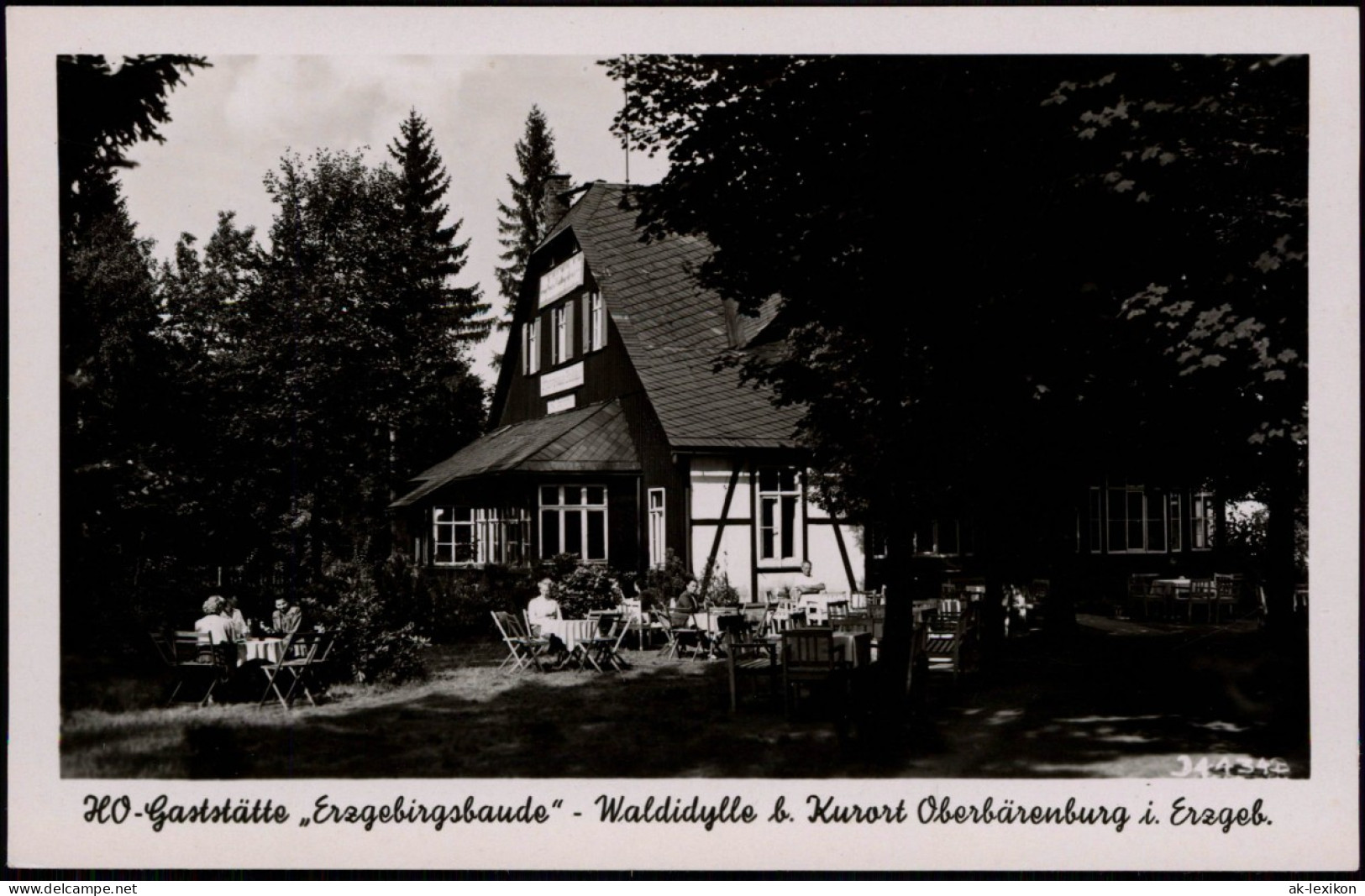 Oberbärenburg-Altenberg (Erzgebirge) Gaststätte Erzgebirgsbaude Waldidylle 1954 - Altenberg