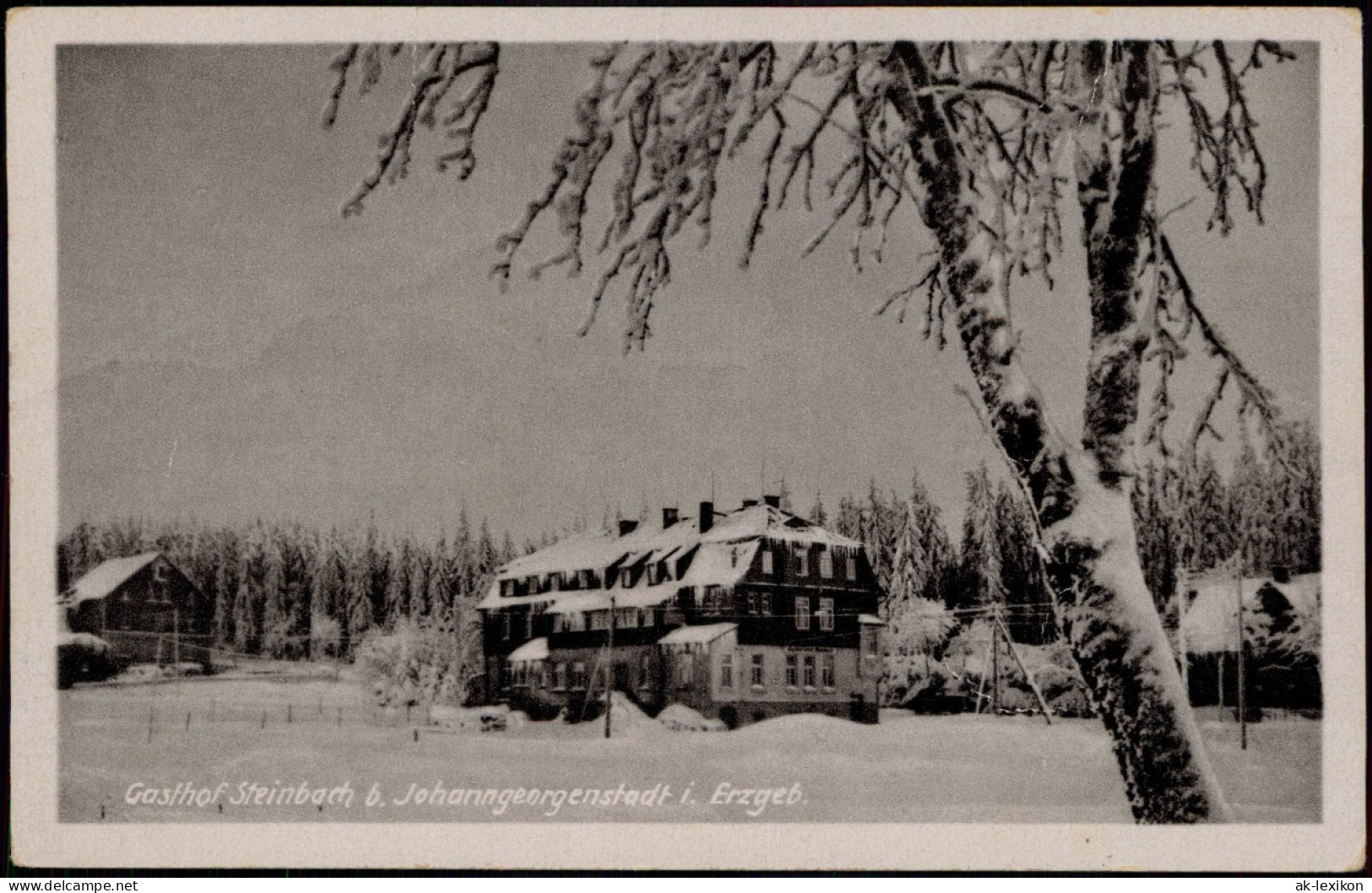 Steinbach-Johanngeorgenstadt Gasthof Steinbach Verschneit, DDR AK 1955 - Johanngeorgenstadt