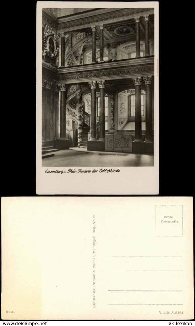 Ansichtskarte Eisenberg (Thüringen) Schlosskirche Innenansicht DDR AK 1954 - Eisenberg