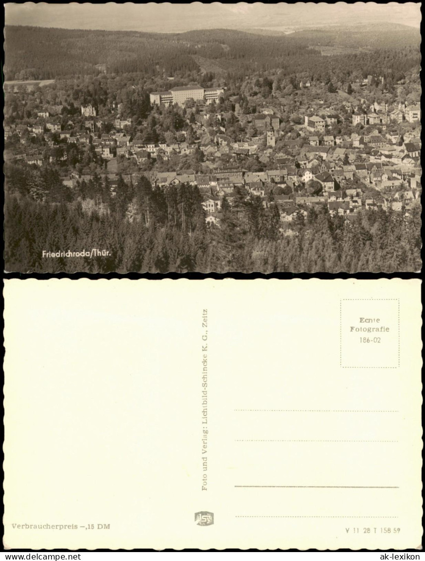 Friedrichroda Panorama-Ansicht Gesamtansicht Vogelschau-Perspektive 1959 - Friedrichroda