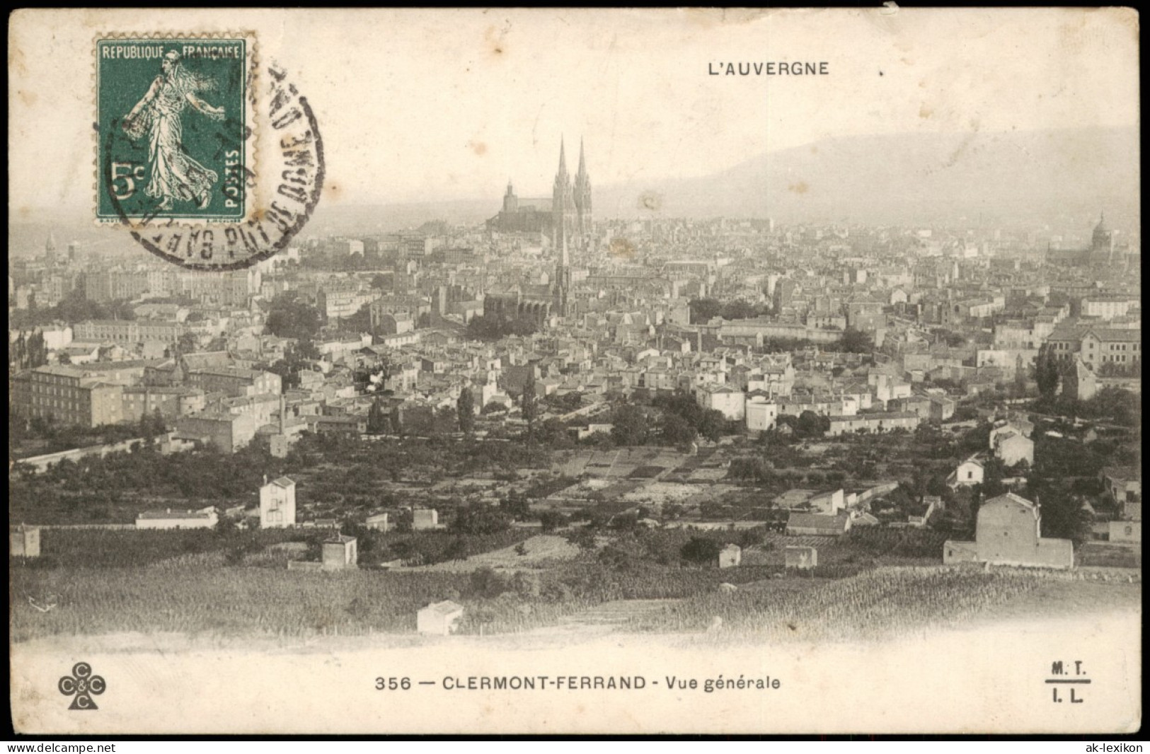 CPA Clermont-Ferrand Vue Générale, Stadt-Panorama 1909 - Clermont Ferrand