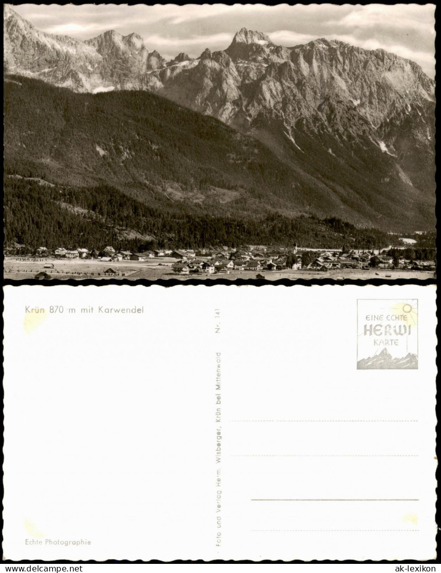 Ansichtskarte Krün (Krünn)-Mittenwald Stadtblick 1964 - Mittenwald