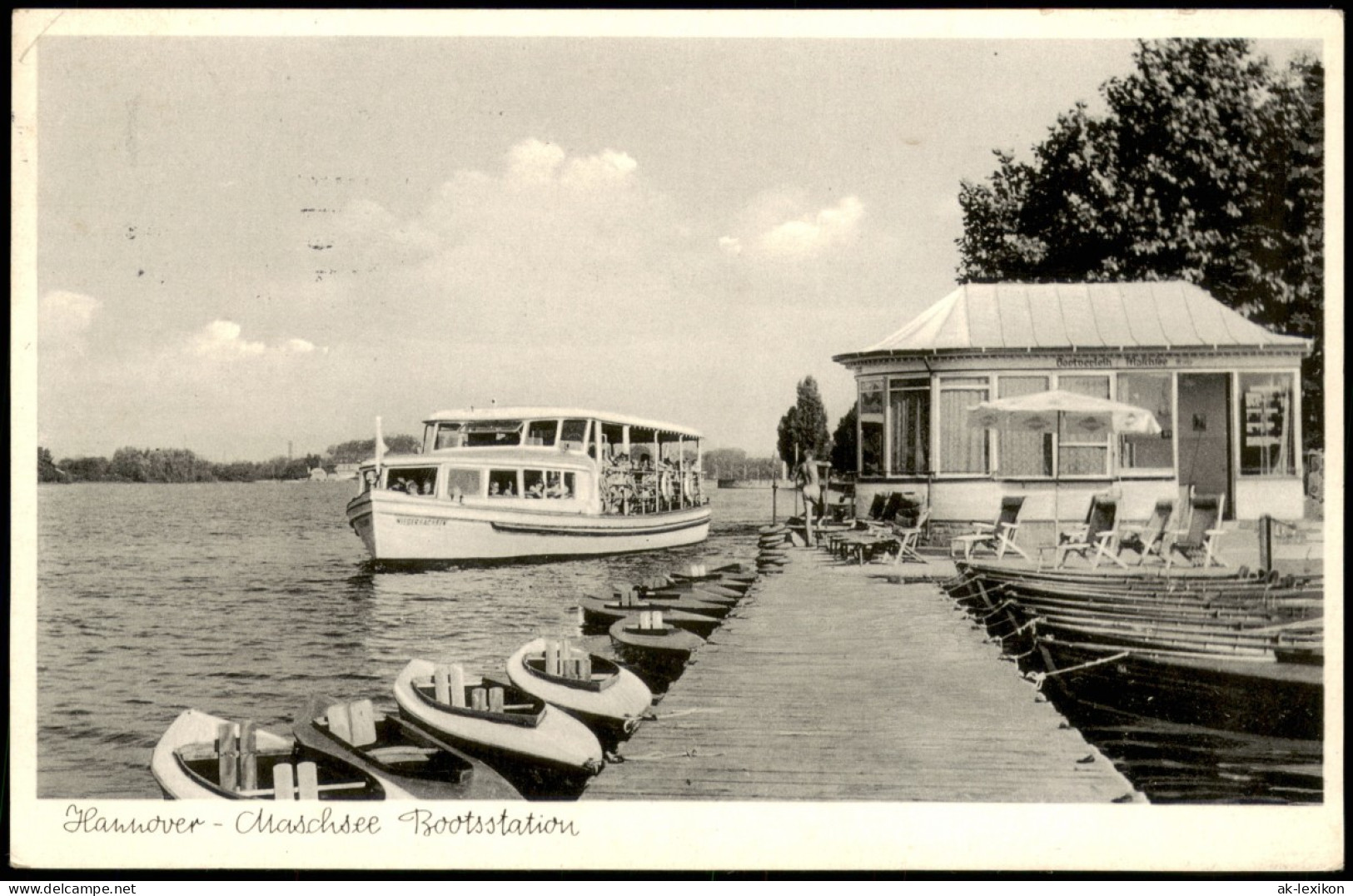 Döhren-Wülfel-Hannover Maschsee, Bootsstation - Fahrgastschiff 1953 - Hannover