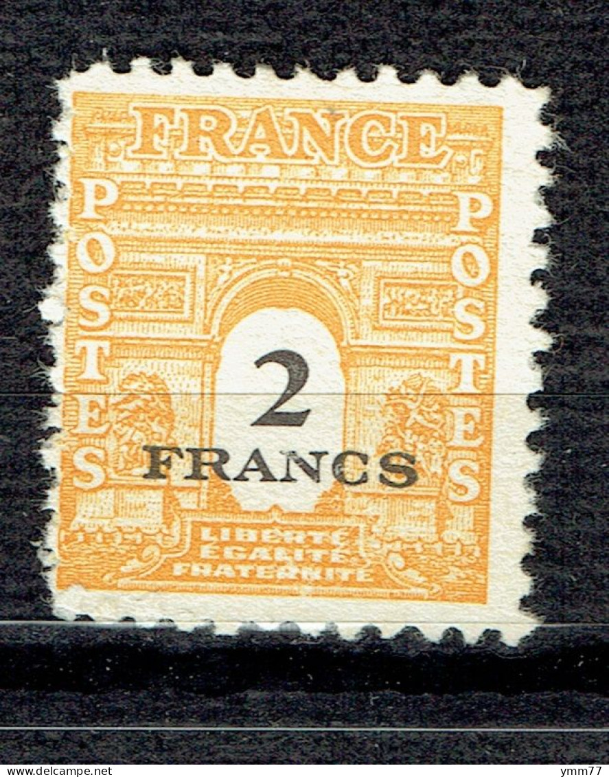 2 F Jaune-orange Type Arc De Triomphe - 1944-45 Triomfboog