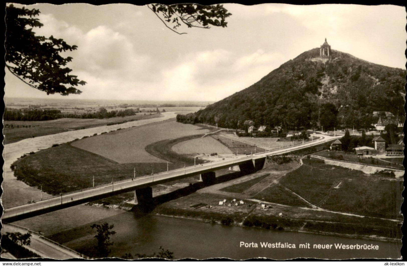 Ansichtskarte Porta Westfalica Wilhelm-Denkmal, Weserbrücke 1957 - Porta Westfalica