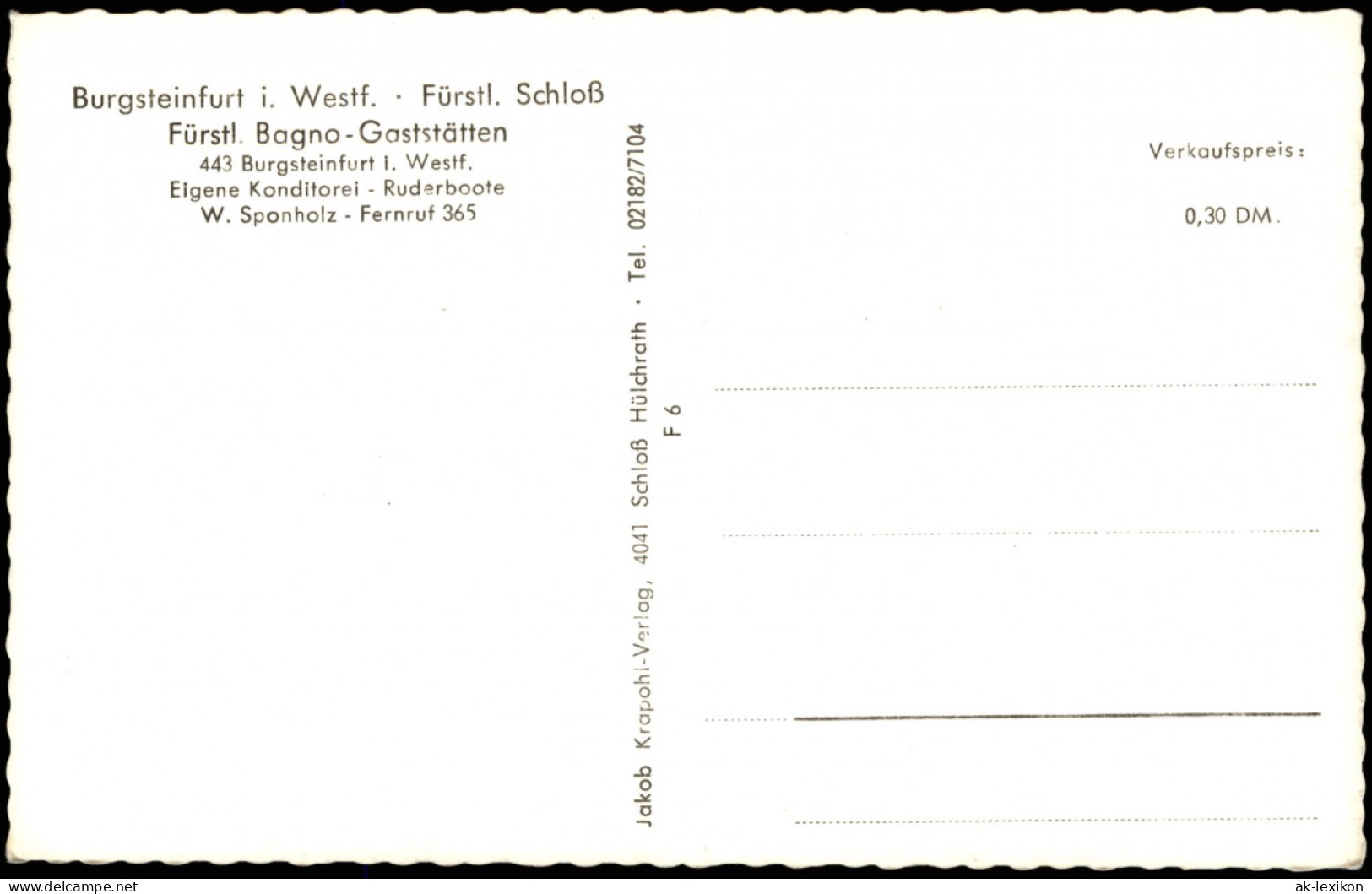 Ansichtskarte Burgsteinfurt-Steinfurt Fürstl. Bagno-Gaststätten Schloß 1964 - Otros & Sin Clasificación