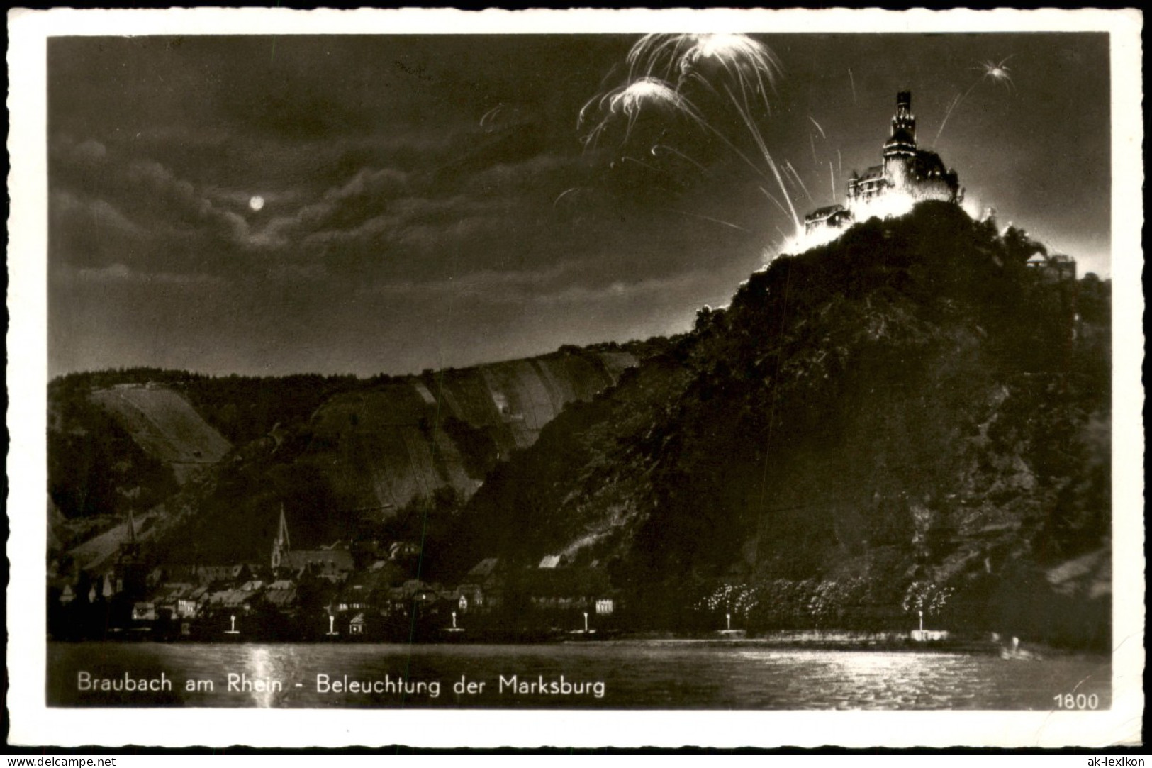 Ansichtskarte Braubach Beleuchtung Der Marksburg - Feuerwerk 1957 - Braubach