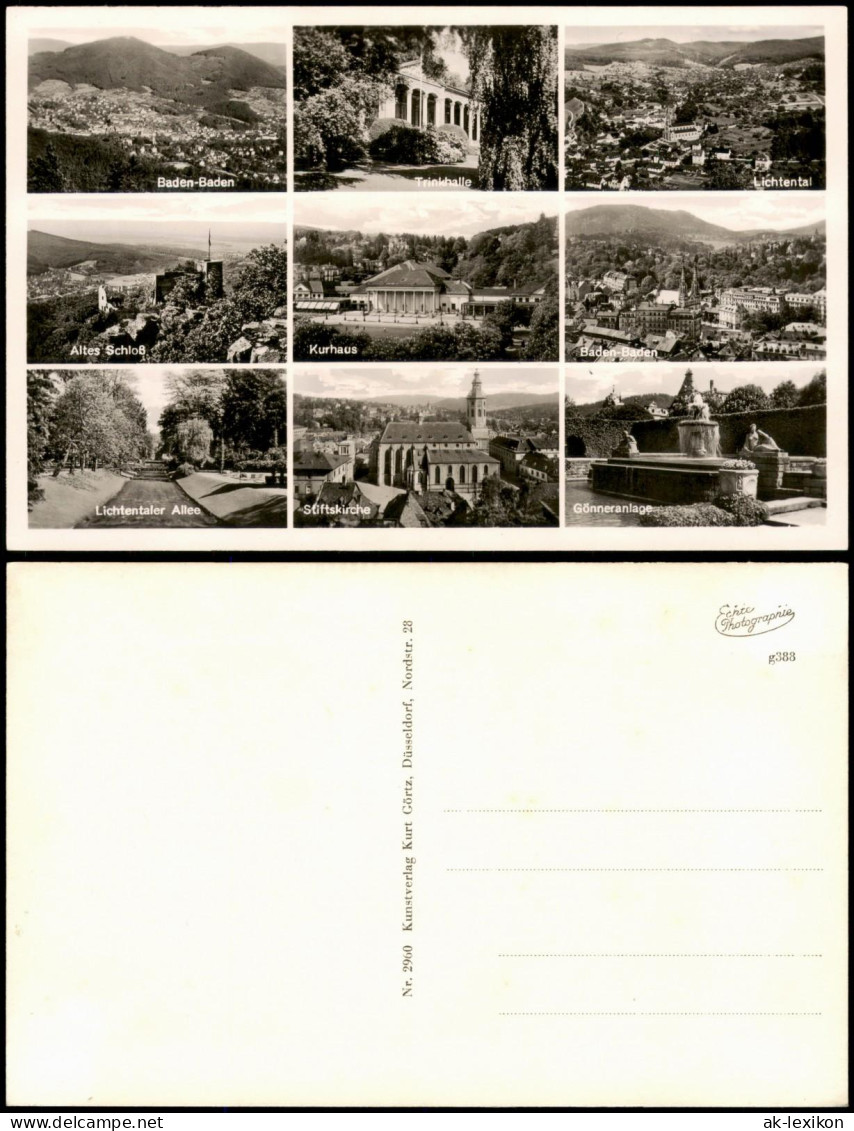 Ansichtskarte Baden-Baden Stadtteilansichten 1954 - Baden-Baden