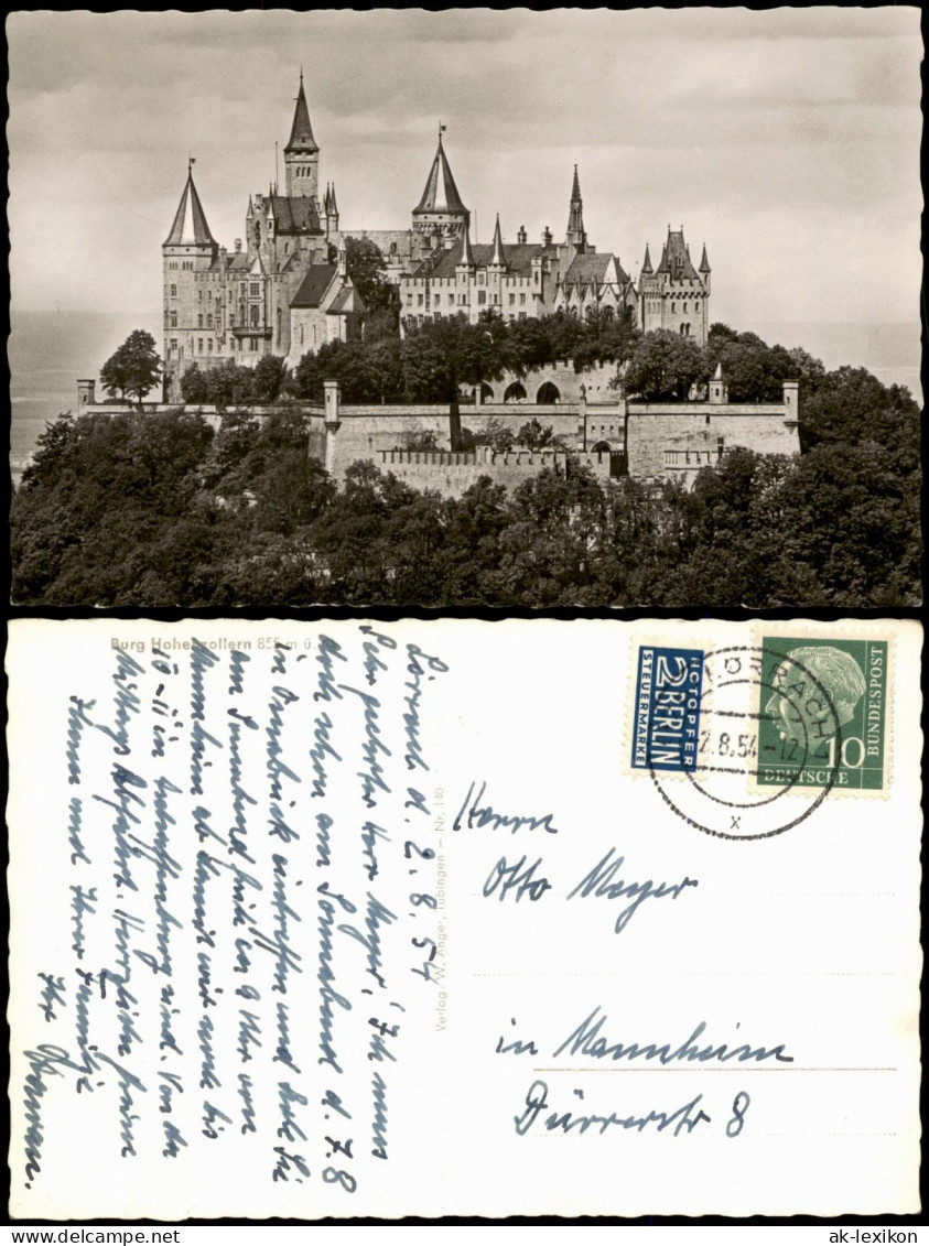 Ansichtskarte Hechingen Burg Hohenzollern 1954 - Hechingen