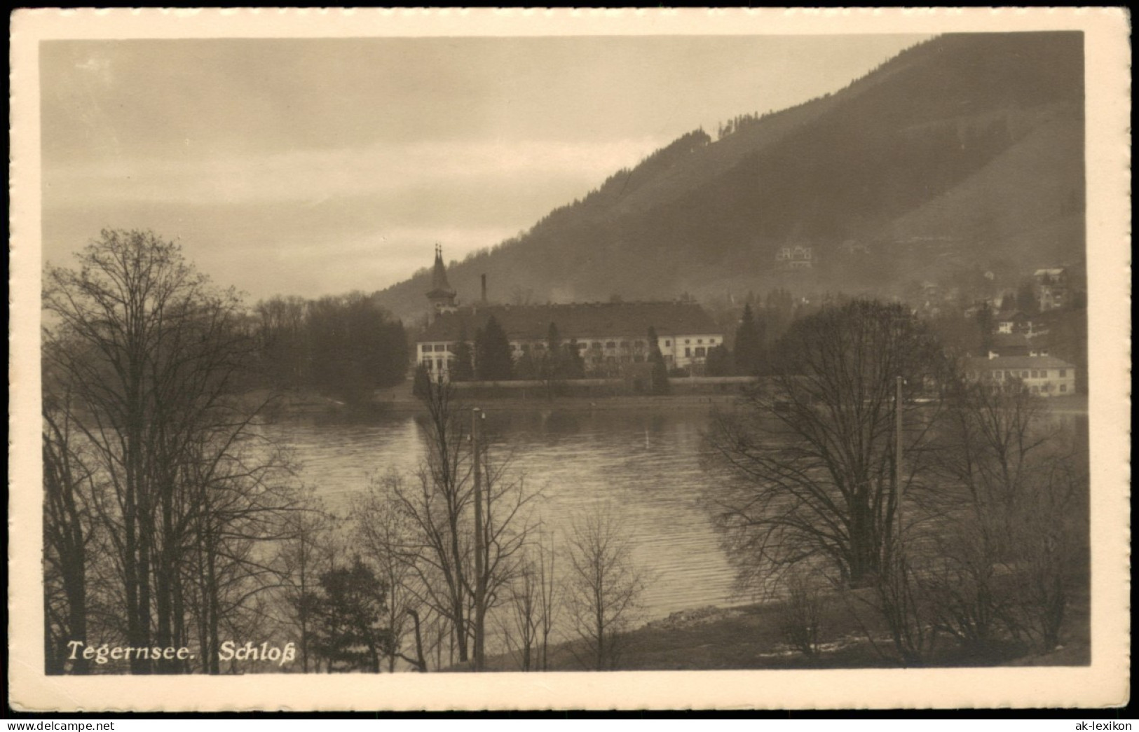 Ansichtskarte Tegernsee (Stadt) Schloß Partie Am See (Castle View) 1930 - Tegernsee