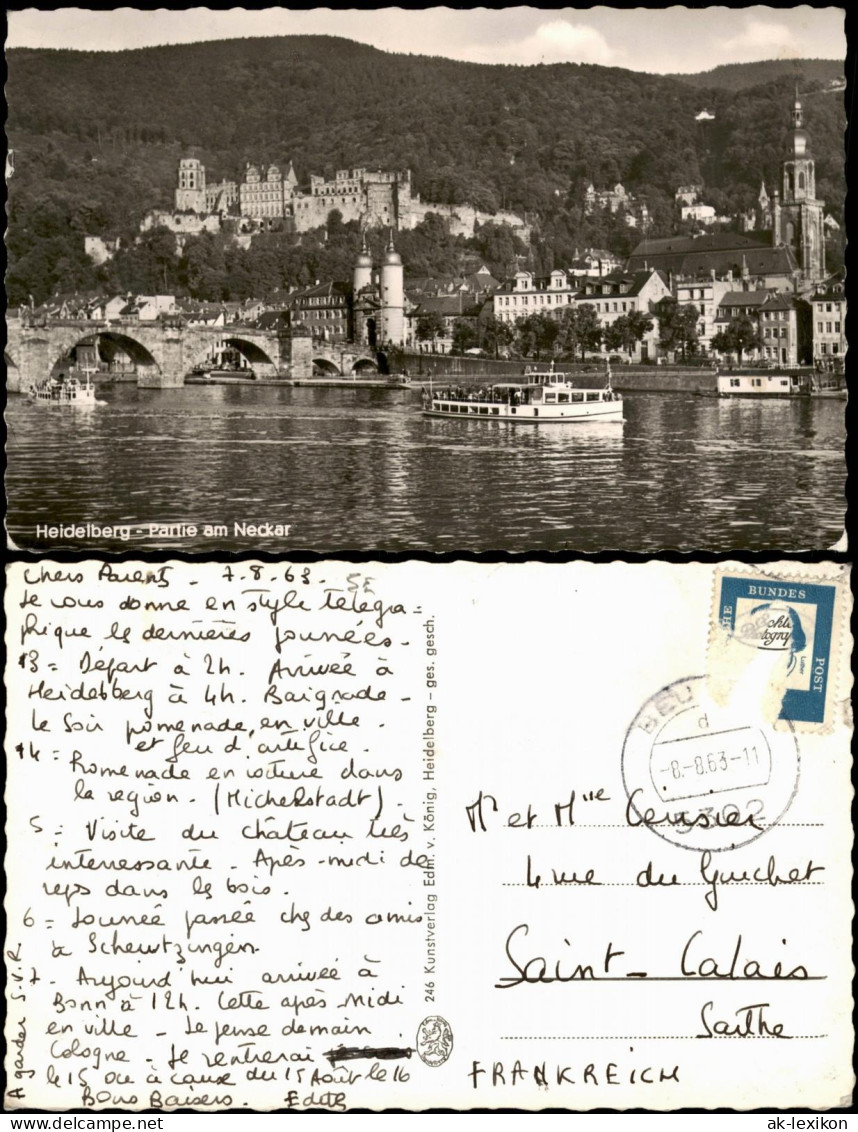 Ansichtskarte Heidelberg Panorama-Ansicht Blick Auf Neckar U. Schloss 1963 - Heidelberg