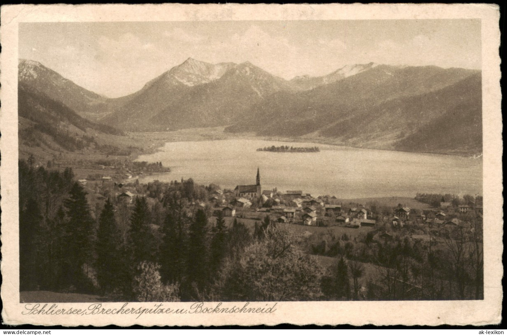 Ansichtskarte Schliersee Ortspanorama Mit Brecherspitze U. Bocknschneid 1928 - Schliersee