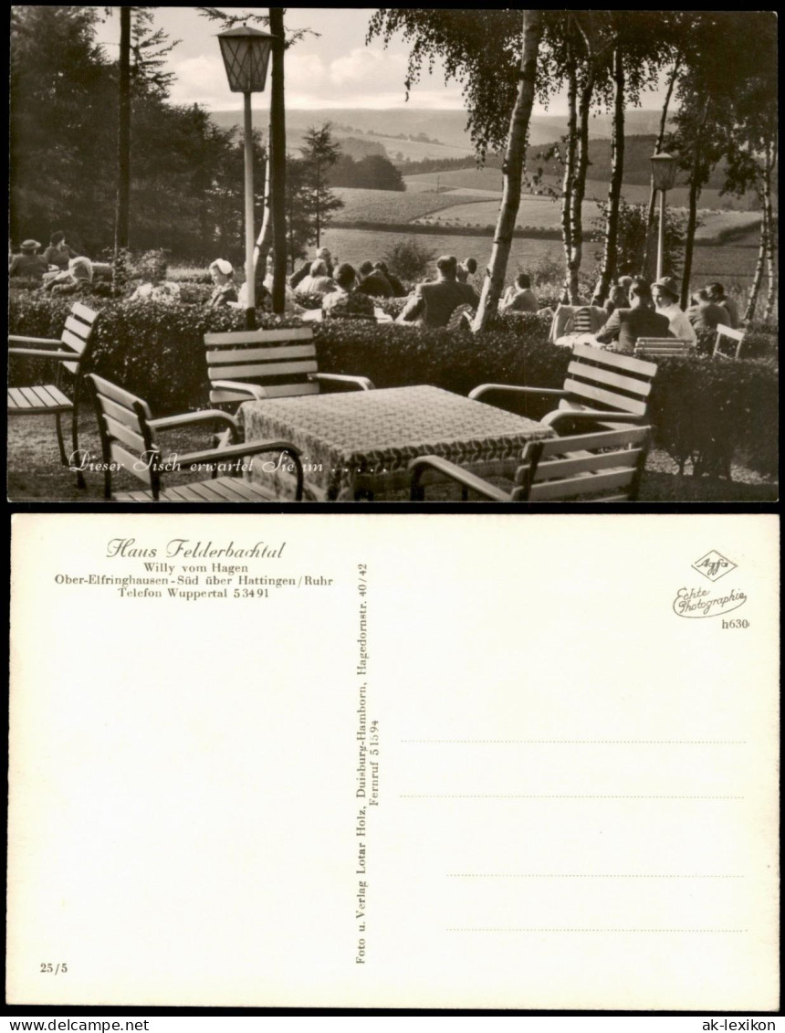 Ansichtskarte Oberelfringhausen-Hattingen Haus Felderbachtal - Terrasse 1961 - Hattingen