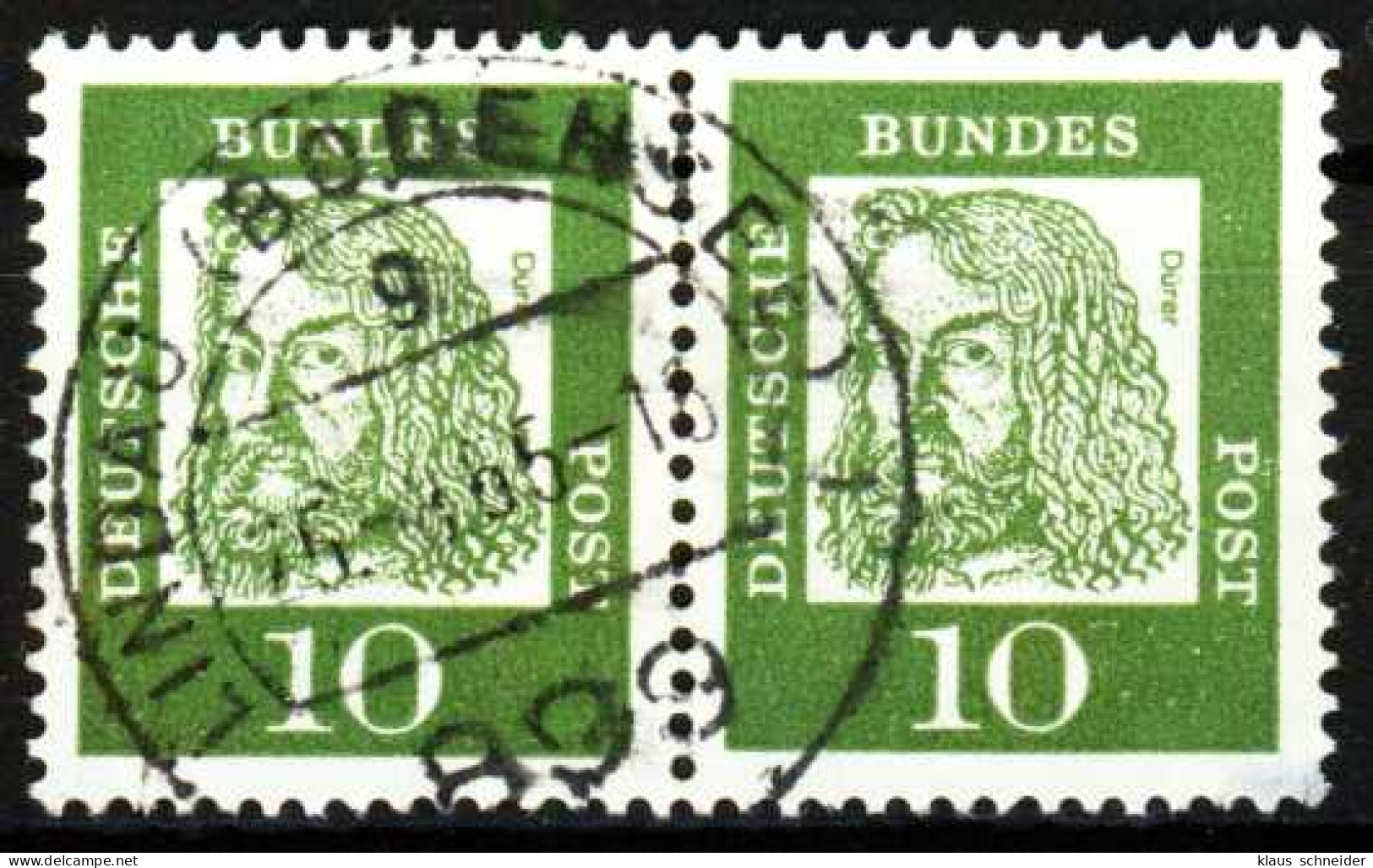 BRD DS BED. DEUT. Nr 350y Zentrisch Gestempelt WAAGR PAAR X278EC6 - Used Stamps