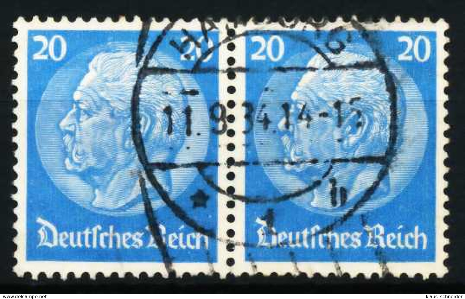 3. REICH 1933 Nr 521 Zentrisch Gestempelt WAAGR PAAR X5D25B6 - Oblitérés