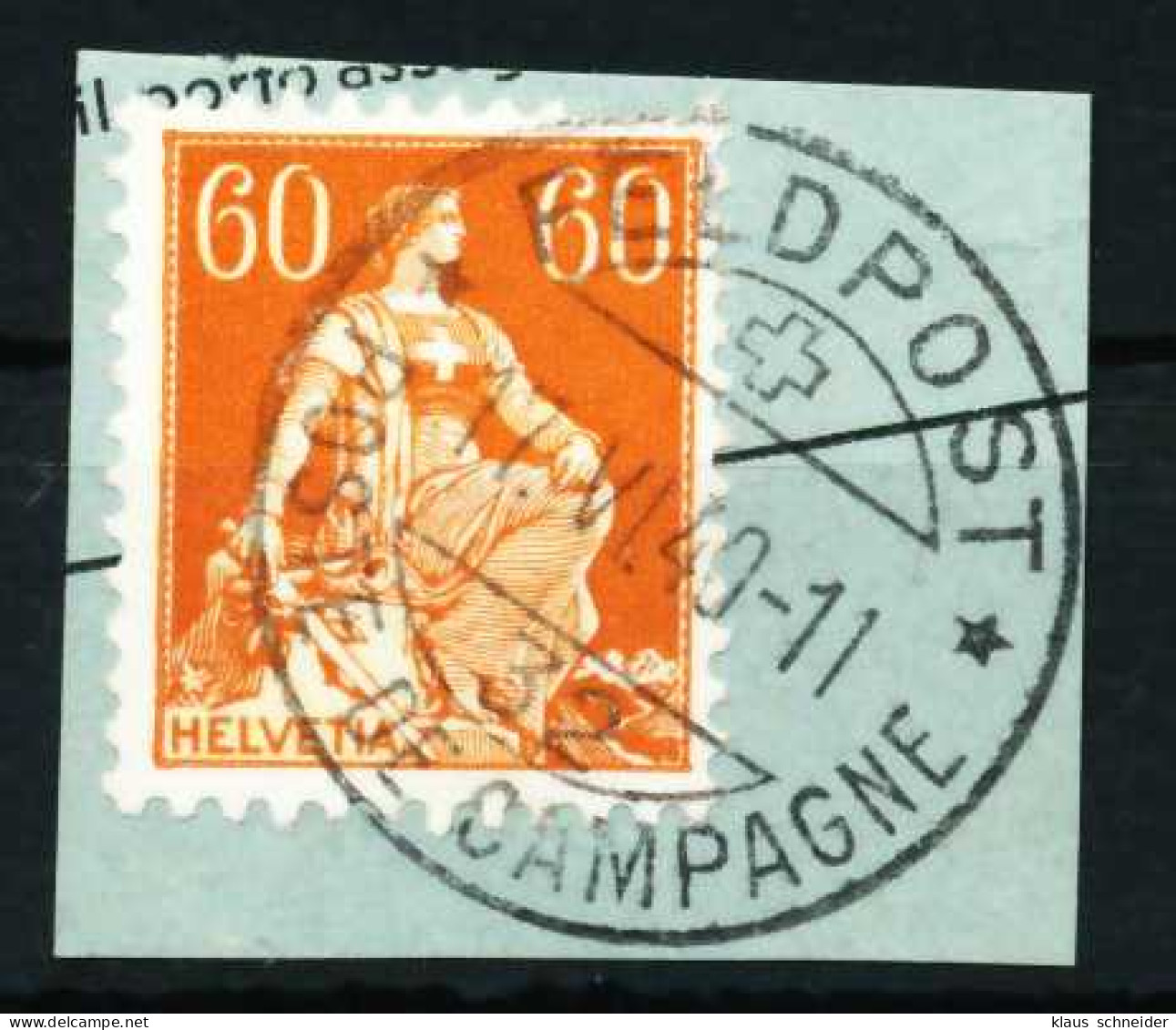 SCHWEIZ 1917 Nr 140z Gestempelt Briefstück Zentrisch X696FFE - Oblitérés