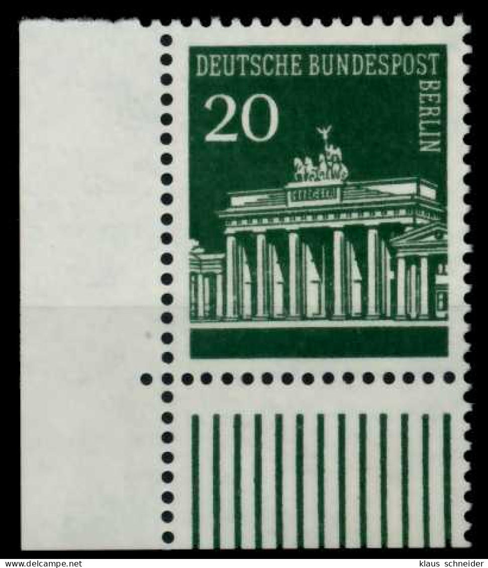 BERLIN DS BRAND. TOR Nr 287 Postfrisch ECKE-ULI X702EBE - Unused Stamps