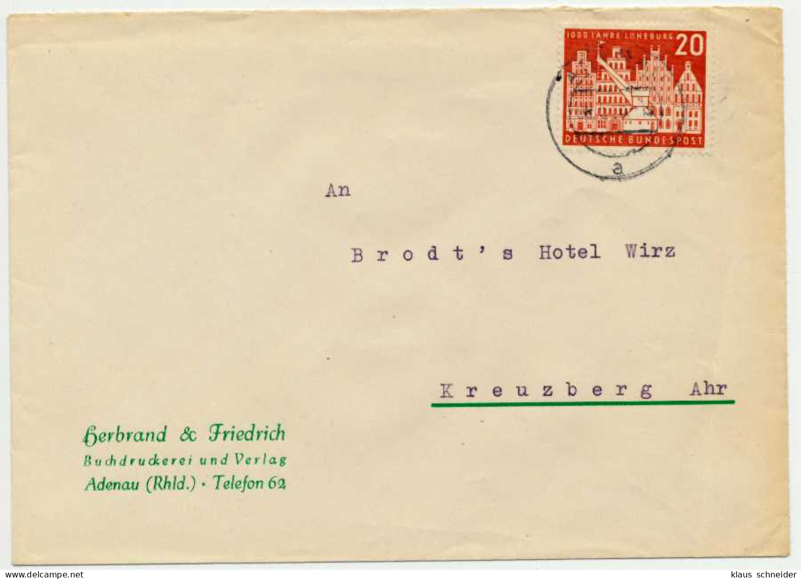 BRD 1956 Nr 230 BRIEF EF X70C67E - Lettres & Documents