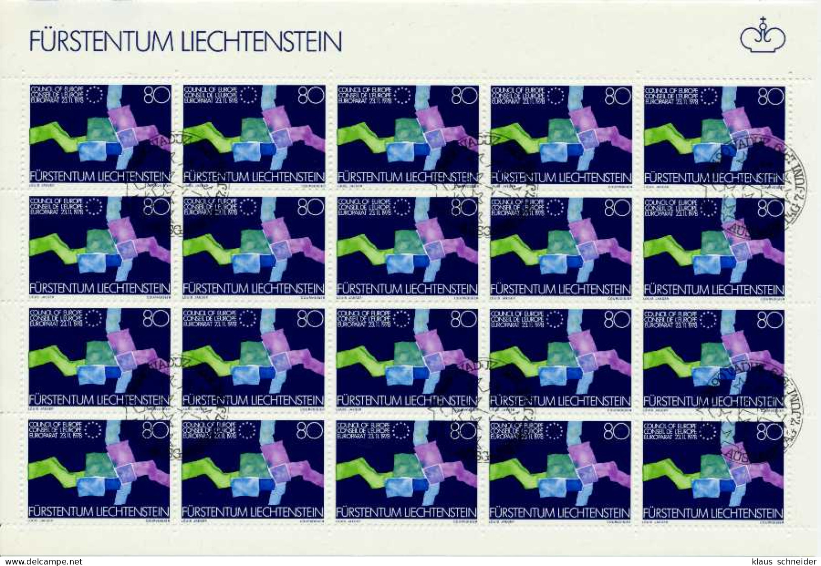 LIECHTENSTEIN BLOCK KLEINBOGEN Nr 729 ESST ZENT S54528E - Blocks & Sheetlets & Panes