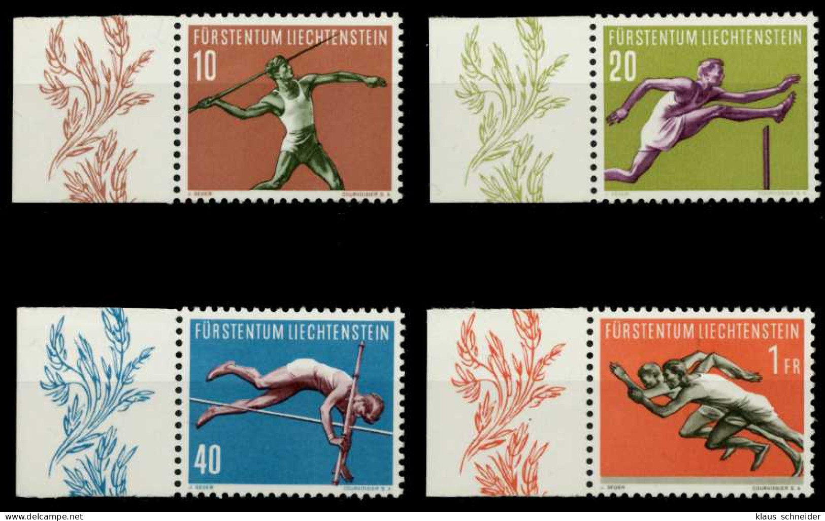 LIECHTENSTEIN 1956 Nr 342-345 Postfrisch SRA X7EF3EE - Unused Stamps