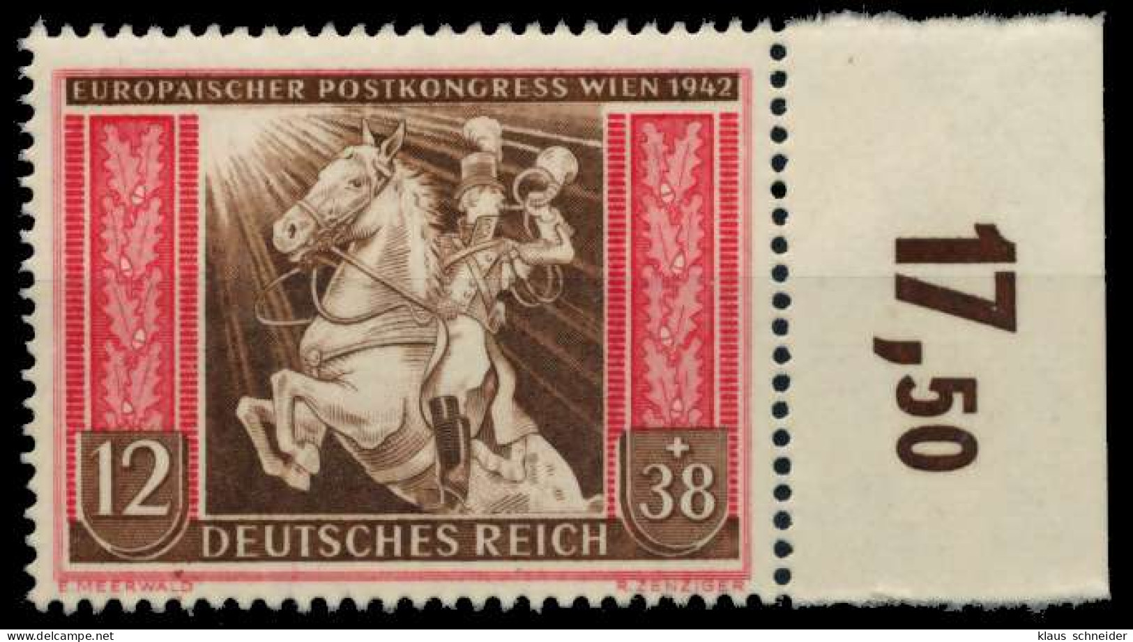 3. REICH 1942 Nr 822 Postfrisch ORA X85D396 - Ongebruikt