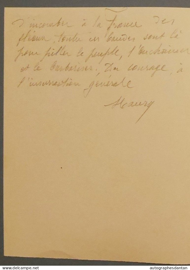 ●L.A.S Signée MAURY Révolutionnaire ? Cachets Liberté Du Drapeau Bayant République De La Therles Mac Mahon Trichu Thiers - Sonstige & Ohne Zuordnung