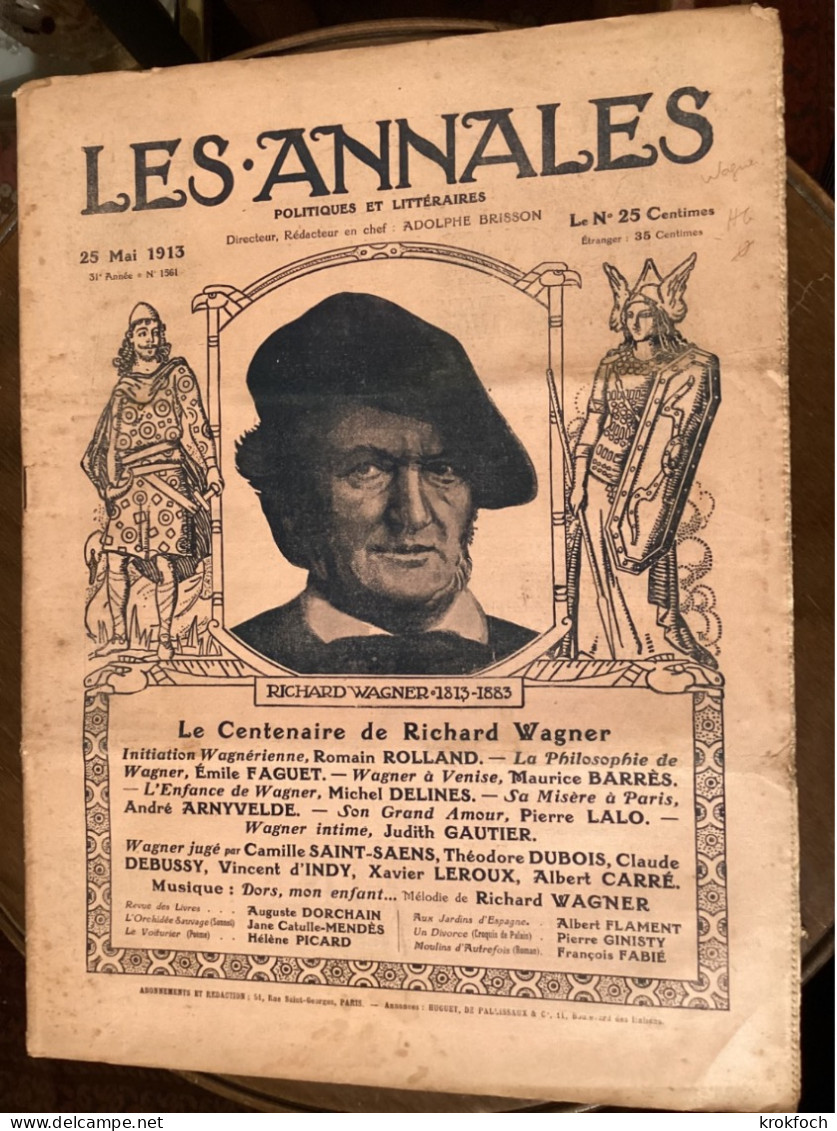 Les Annales 1913 - N° Spécial Wagner & J.H. Fabre + Edouard Detaille - Otros & Sin Clasificación