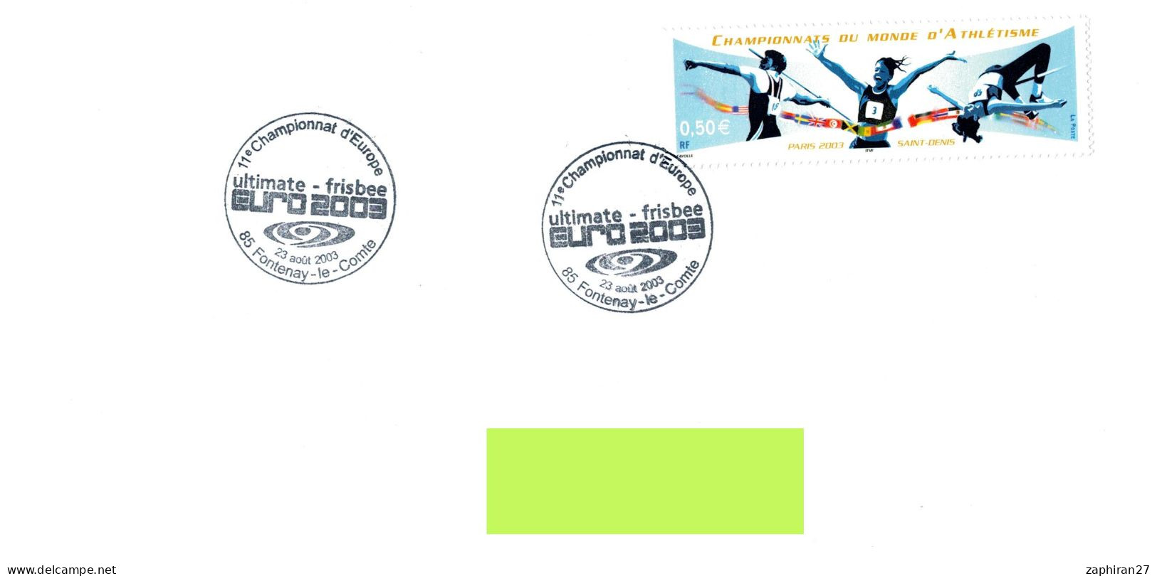 FONTENAY LE COMTE (VENDEE) 11e CHAMPIONNAT D'EUROPE ULTIMATE-FRISBEE EURO  (23-8-2003) #837# - Athlétisme
