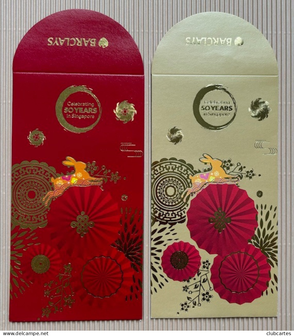 CC Chinese New Year 2 X 'BARCLAYS RABBIT YEAR 2023 Red Pocket CNY Chinois - Modernas (desde 1961)