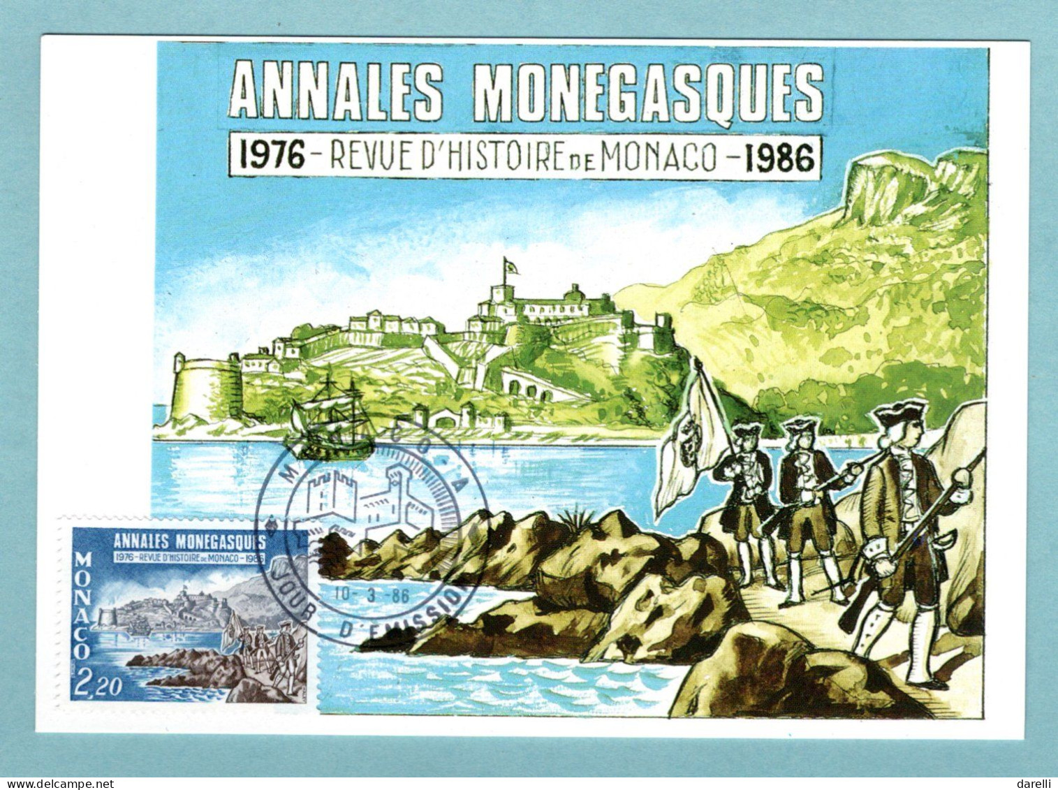 Carte Maximum Monaco 1986 - Annales Monégasques 1986 - YT 1531 - Cartes-Maximum (CM)