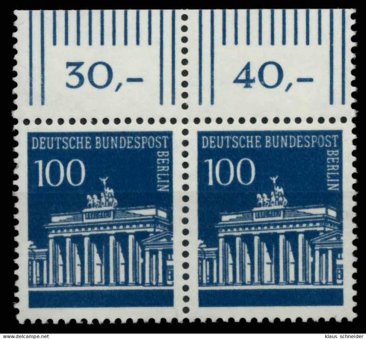 BERLIN DS BRAND. TOR Nr 290 Postfrisch WAAGR PAAR ORA X6C3A36 - Nuevos