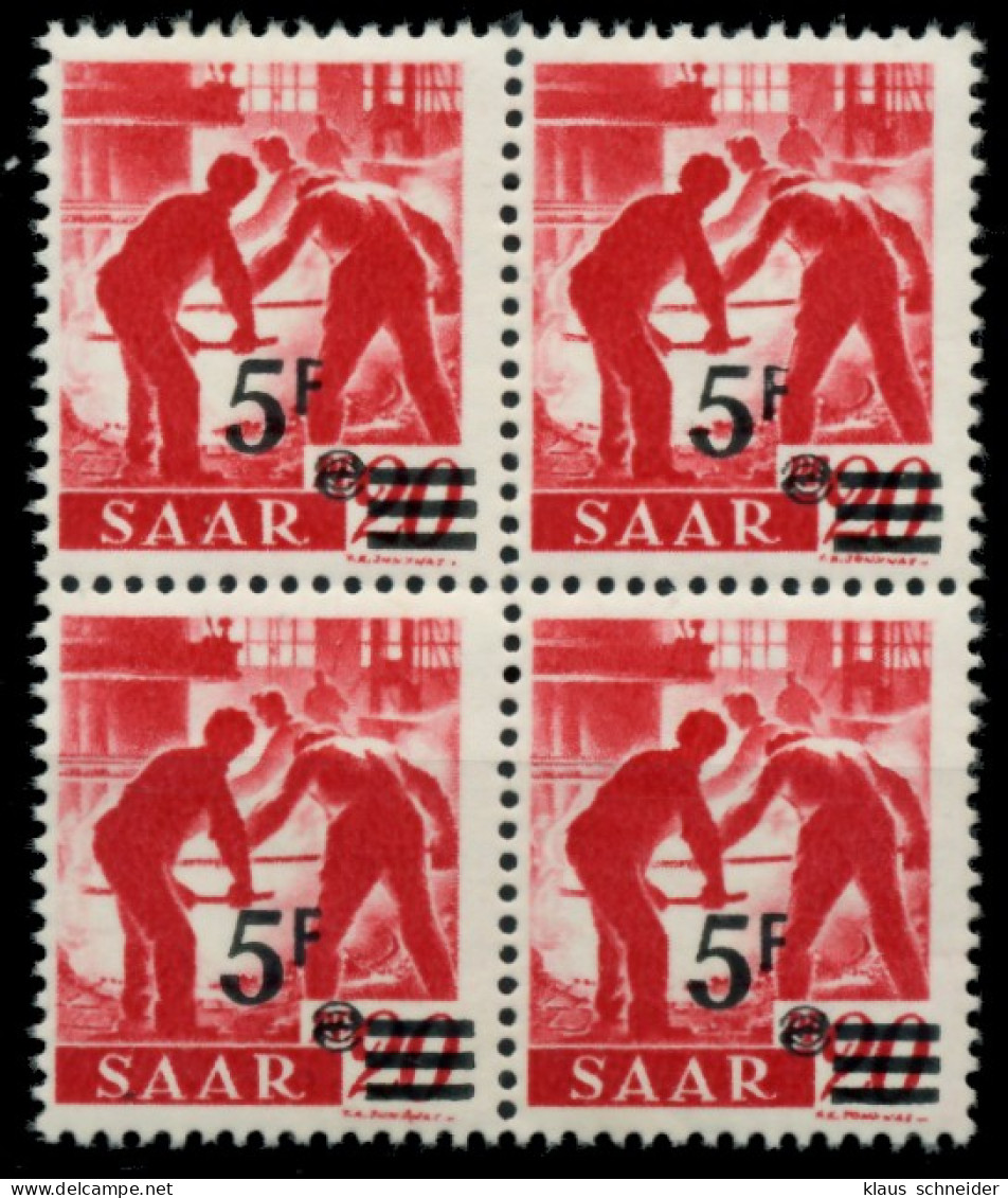 SAARLAND 1947 Nr 232ZII Postfrisch VIERERBLOCK X6D141E - Ungebraucht